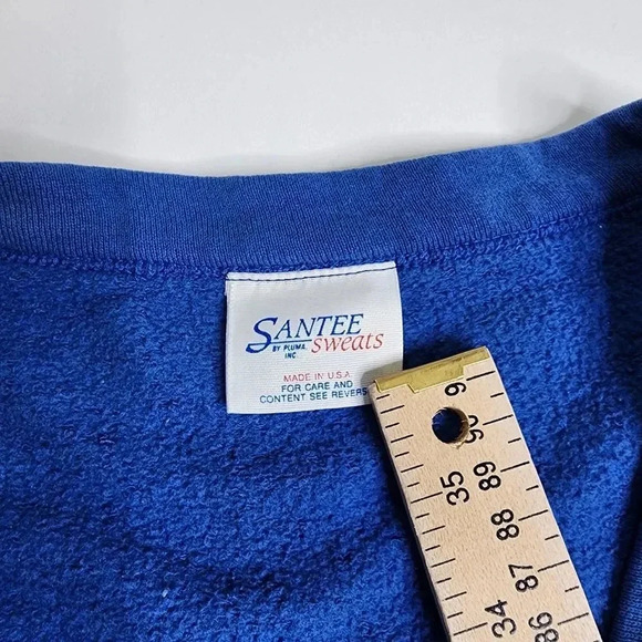 Vintage Santee Sweats Cardigan Sweater Size Large Blue - Picture 2 of 7